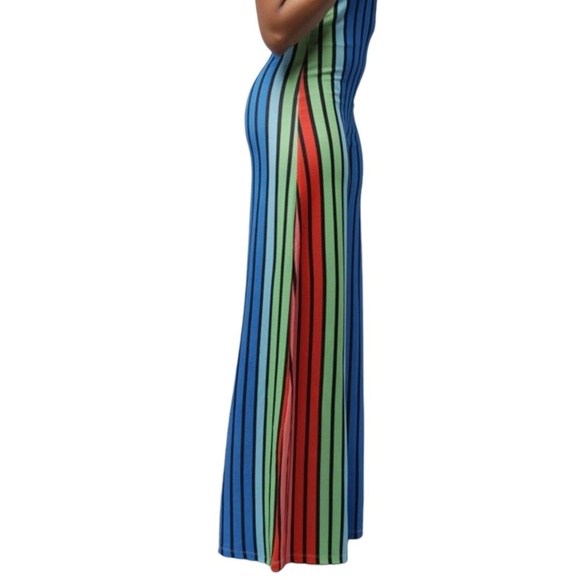 San Joy Women's Sexy Off Shoulder Rainbow Jumpsuit, Size Medium - Picture 4 of 13